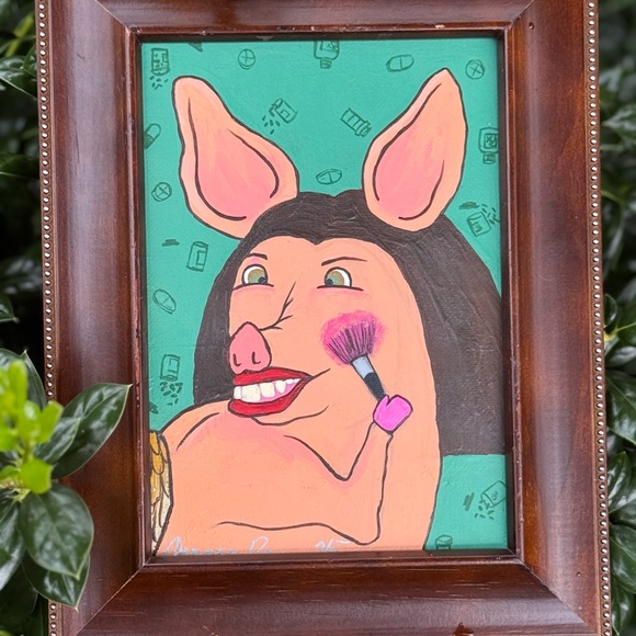 Other - Big Back, How’s That Saying Go, Again? 5” x 7” Acrylic On Canvas Panel Framed